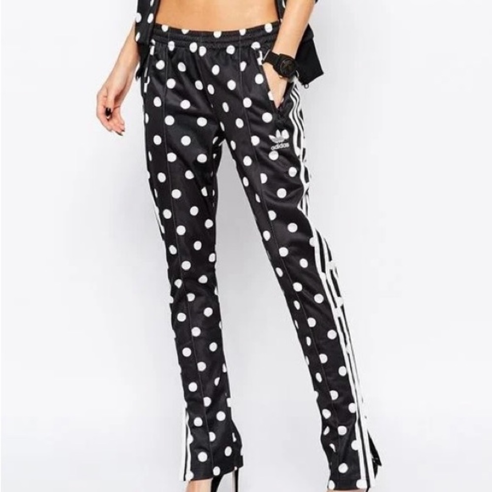 Adidas Black and White Polka Dot Joggers Medium